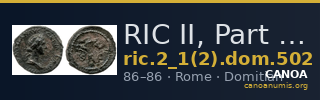 RIC II, Part 1 (second edition) Domitian 502 — CANOA