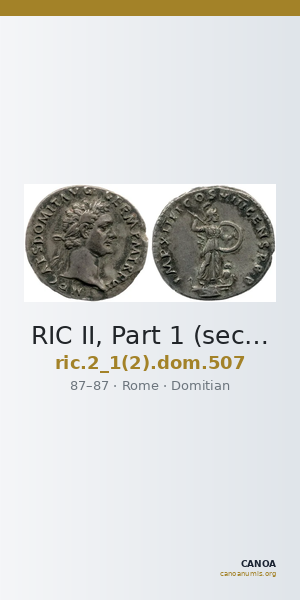 RIC II, Part 1 (second edition) Domitian 507 — CANOA