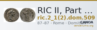 RIC II, Part 1 (second edition) Domitian 509 — CANOA
