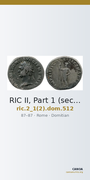 RIC II, Part 1 (second edition) Domitian 512 — CANOA