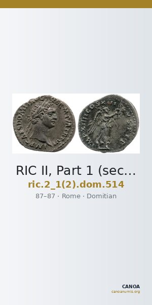 RIC II, Part 1 (second edition) Domitian 514 — CANOA