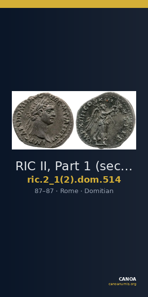 RIC II, Part 1 (second edition) Domitian 514 — CANOA
