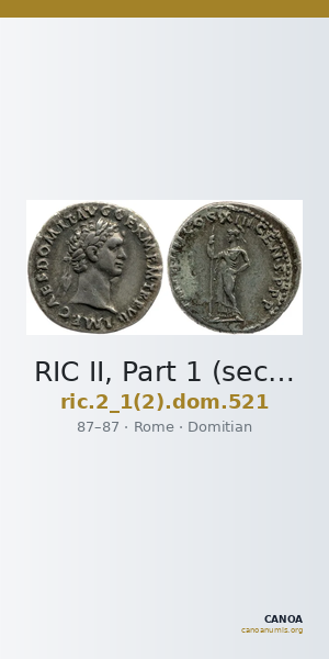 RIC II, Part 1 (second edition) Domitian 521 — CANOA