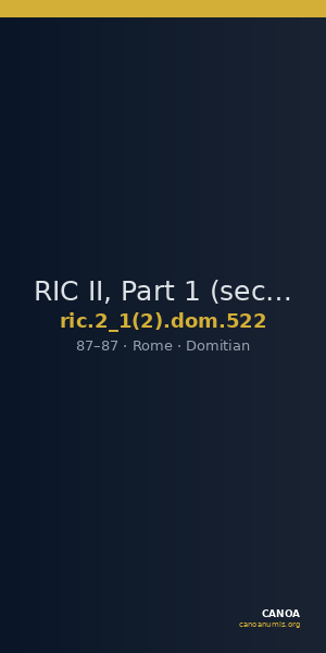 RIC II, Part 1 (second edition) Domitian 522 — CANOA