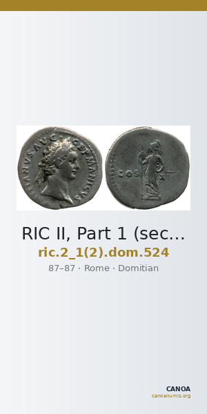 RIC II, Part 1 (second edition) Domitian 524 — CANOA