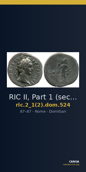 RIC II, Part 1 (second edition) Domitian 524 — CANOA