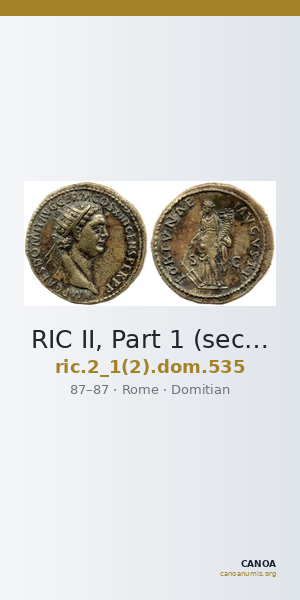 RIC II, Part 1 (second edition) Domitian 535 — CANOA
