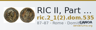 RIC II, Part 1 (second edition) Domitian 535 — CANOA