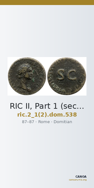 RIC II, Part 1 (second edition) Domitian 538 — CANOA
