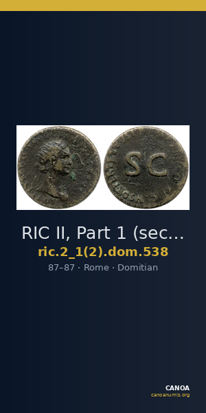 RIC II, Part 1 (second edition) Domitian 538 — CANOA