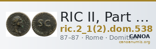 RIC II, Part 1 (second edition) Domitian 538 — CANOA