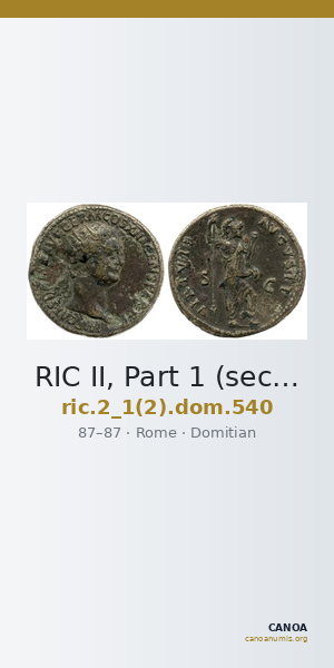 RIC II, Part 1 (second edition) Domitian 540 — CANOA
