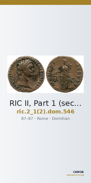 RIC II, Part 1 (second edition) Domitian 546 — CANOA