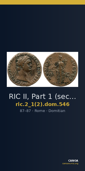 RIC II, Part 1 (second edition) Domitian 546 — CANOA