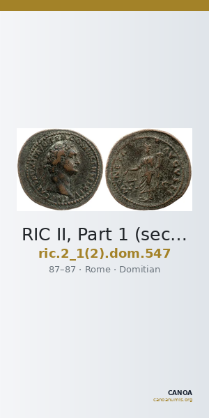 RIC II, Part 1 (second edition) Domitian 547 — CANOA