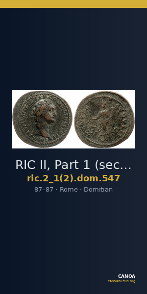 RIC II, Part 1 (second edition) Domitian 547 — CANOA