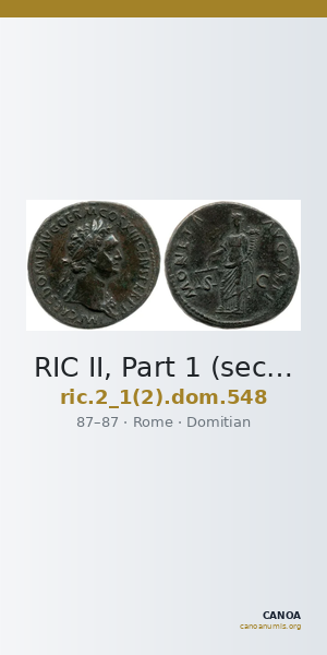 RIC II, Part 1 (second edition) Domitian 548 — CANOA