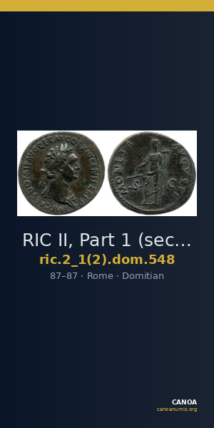 RIC II, Part 1 (second edition) Domitian 548 — CANOA