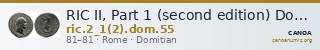 RIC II, Part 1 (second edition) Domitian 55 — CANOA