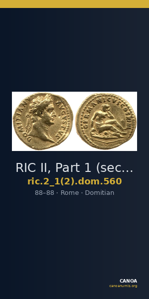 RIC II, Part 1 (second edition) Domitian 560 — CANOA