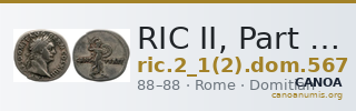RIC II, Part 1 (second edition) Domitian 567 — CANOA
