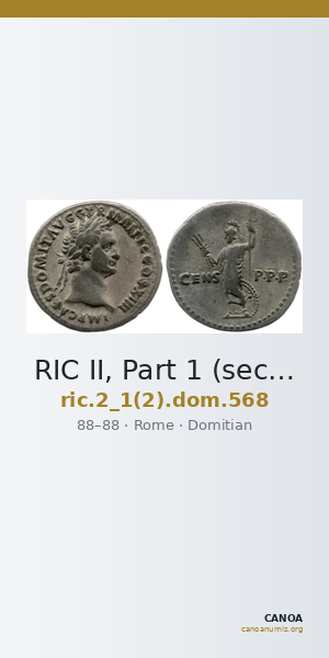 RIC II, Part 1 (second edition) Domitian 568 — CANOA