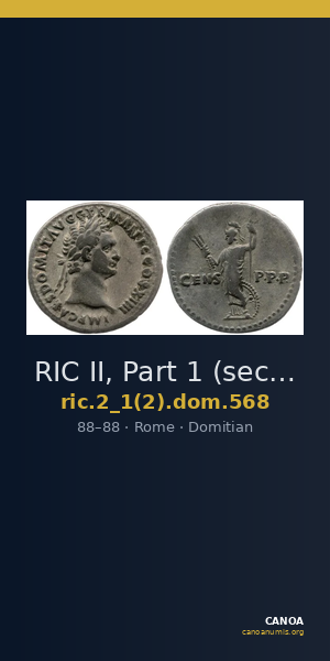 RIC II, Part 1 (second edition) Domitian 568 — CANOA