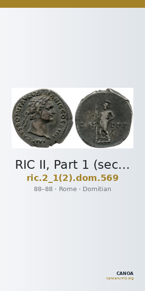 RIC II, Part 1 (second edition) Domitian 569 — CANOA