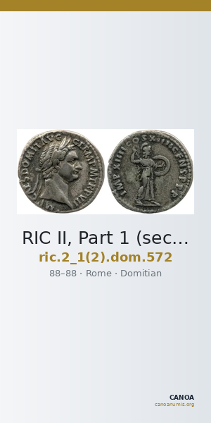 RIC II, Part 1 (second edition) Domitian 572 — CANOA
