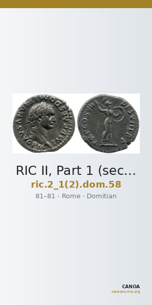RIC II, Part 1 (second edition) Domitian 58 — CANOA
