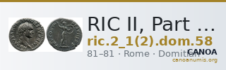 RIC II, Part 1 (second edition) Domitian 58 — CANOA