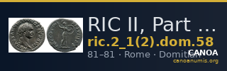 RIC II, Part 1 (second edition) Domitian 58 — CANOA