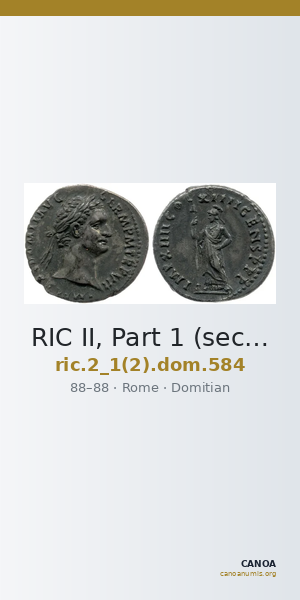 RIC II, Part 1 (second edition) Domitian 584 — CANOA