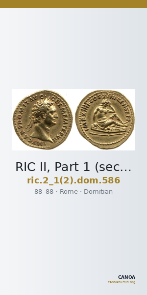 RIC II, Part 1 (second edition) Domitian 586 — CANOA