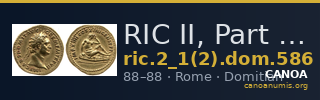 RIC II, Part 1 (second edition) Domitian 586 — CANOA
