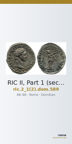 RIC II, Part 1 (second edition) Domitian 589 — CANOA