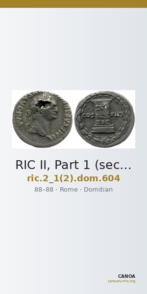 RIC II, Part 1 (second edition) Domitian 604 — CANOA