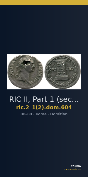 RIC II, Part 1 (second edition) Domitian 604 — CANOA