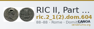 RIC II, Part 1 (second edition) Domitian 604 — CANOA