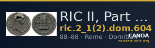 RIC II, Part 1 (second edition) Domitian 604 — CANOA