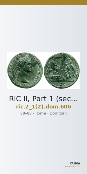 RIC II, Part 1 (second edition) Domitian 606 — CANOA