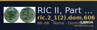 RIC II, Part 1 (second edition) Domitian 606 — CANOA