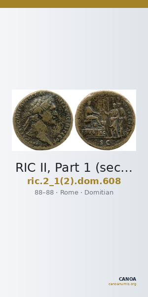 RIC II, Part 1 (second edition) Domitian 608 — CANOA