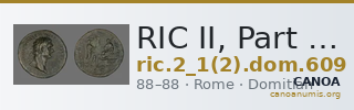 RIC II, Part 1 (second edition) Domitian 609 — CANOA