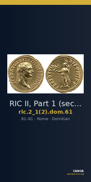 RIC II, Part 1 (second edition) Domitian 61 — CANOA