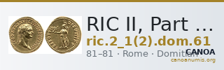 RIC II, Part 1 (second edition) Domitian 61 — CANOA