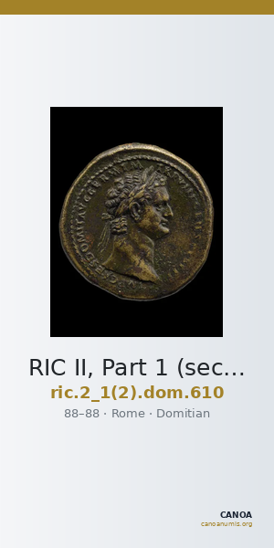 RIC II, Part 1 (second edition) Domitian 610 — CANOA