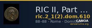 RIC II, Part 1 (second edition) Domitian 610 — CANOA