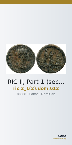 RIC II, Part 1 (second edition) Domitian 612 — CANOA