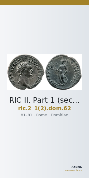 RIC II, Part 1 (second edition) Domitian 62 — CANOA
